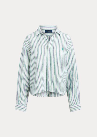 Polo Ralph Lauren Striped Linen Skjorter Dame Danmark (FAPQT0145)